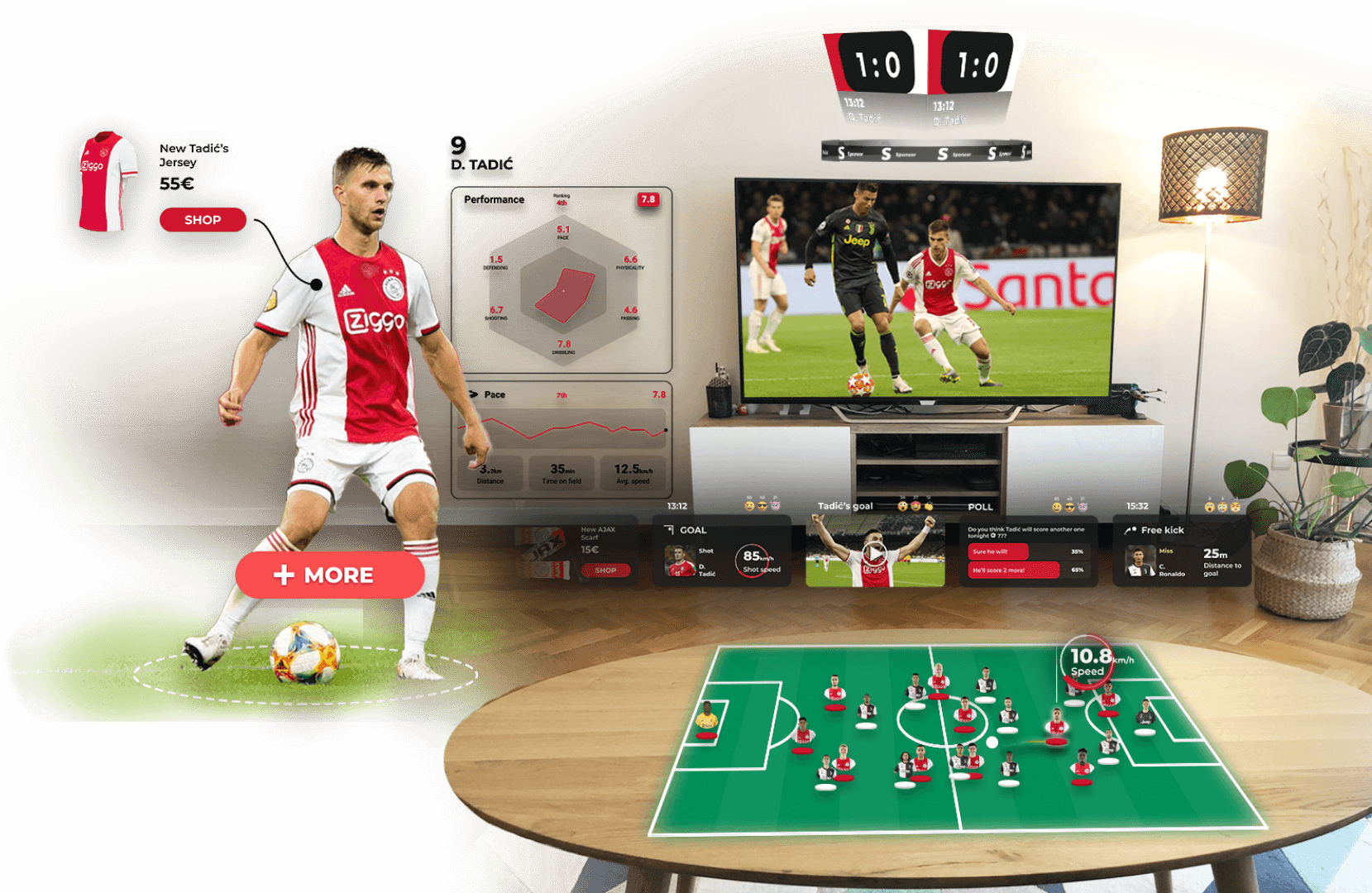 AR fan experience football TV broadcast