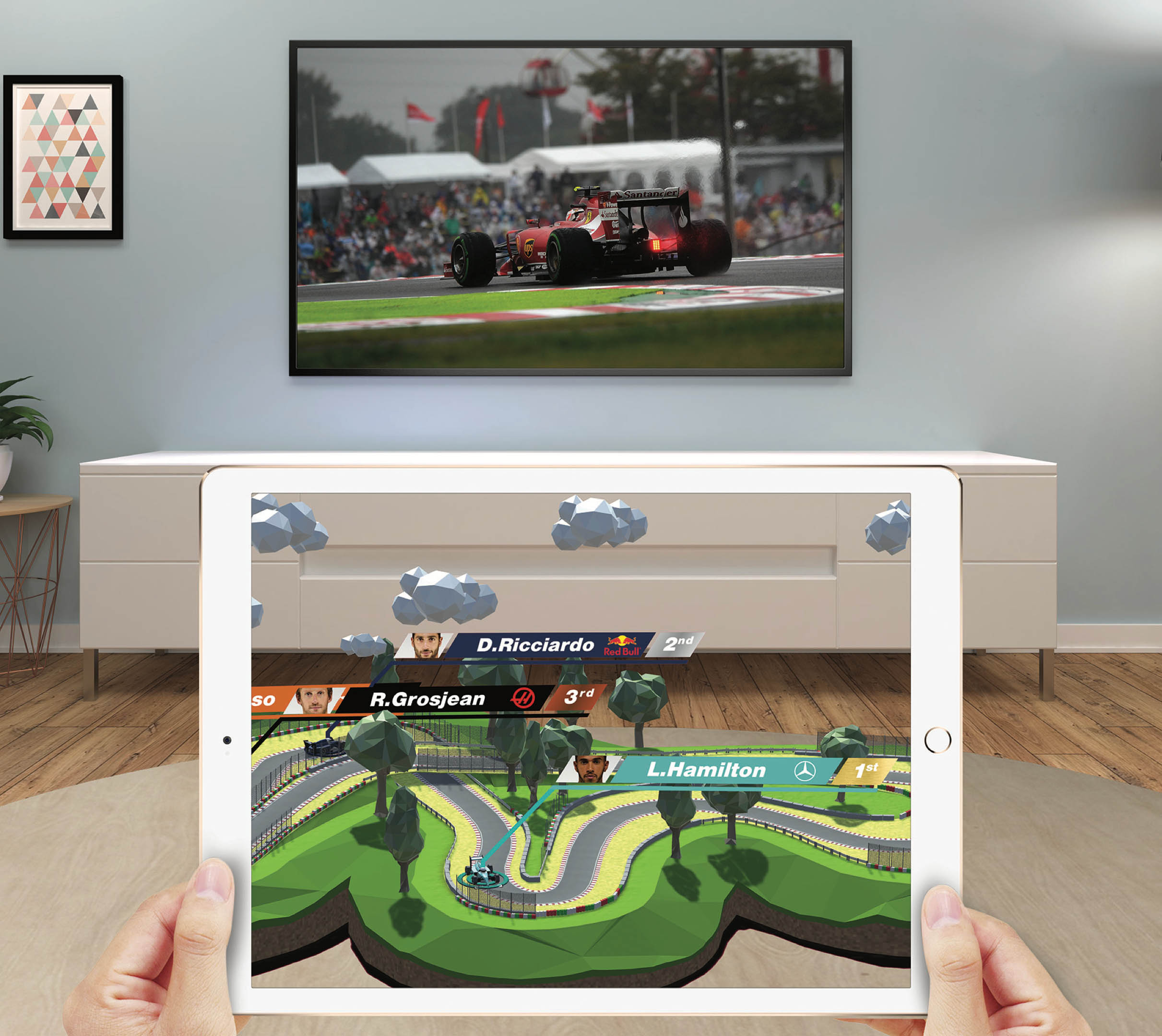 augmented reality formula 1 race track